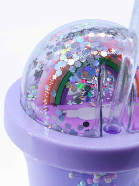 VASO CANDY CON LUZ Y SORBITO CELESTE (V)