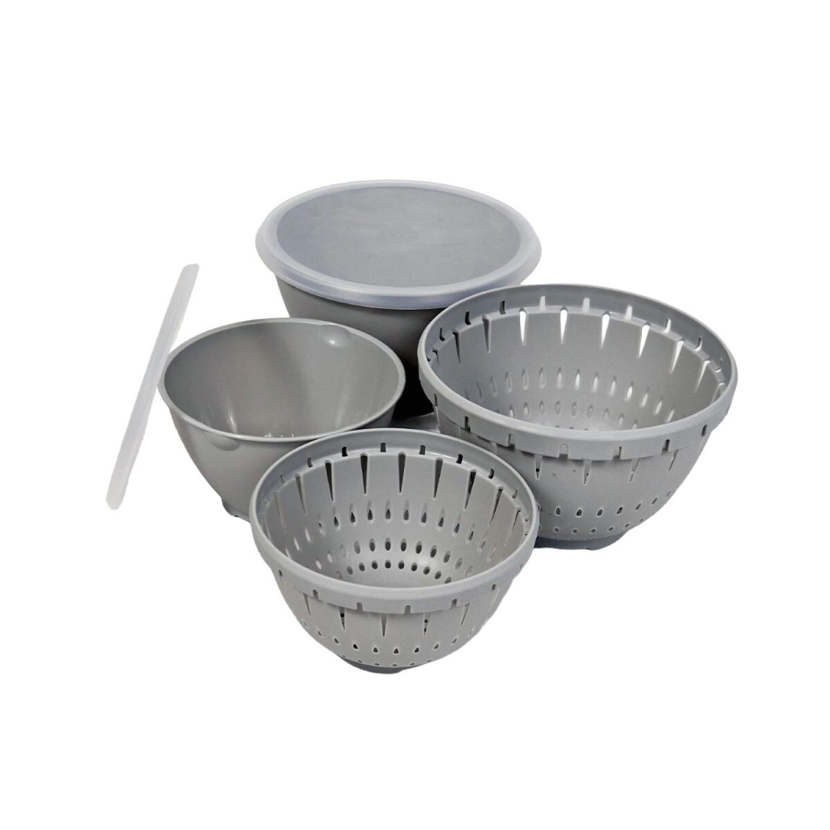 SET BOWL PLAST GRIS 21X16CM 4PZAS 