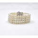 Pulsera 4 Hilos De Perlas 5 A 5.5 Mm, Con Importante Broche En Oro 18 K Zafiros Y Brillantes Pulsera 4 Hilos De Perlas 5 A 5.5 Mm, Con Importante Broche En Oro 18 K Zafiros Y Brillantes