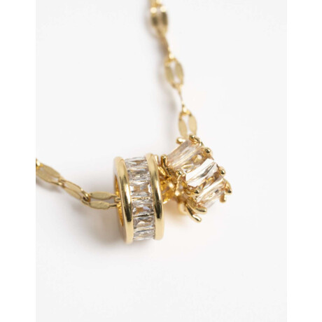 Collar Con Charms De Cubic Zirconia Dorado
