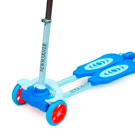 Monopatín Tripatín Tijera Regulable 4 Ruedas Infantil Azul