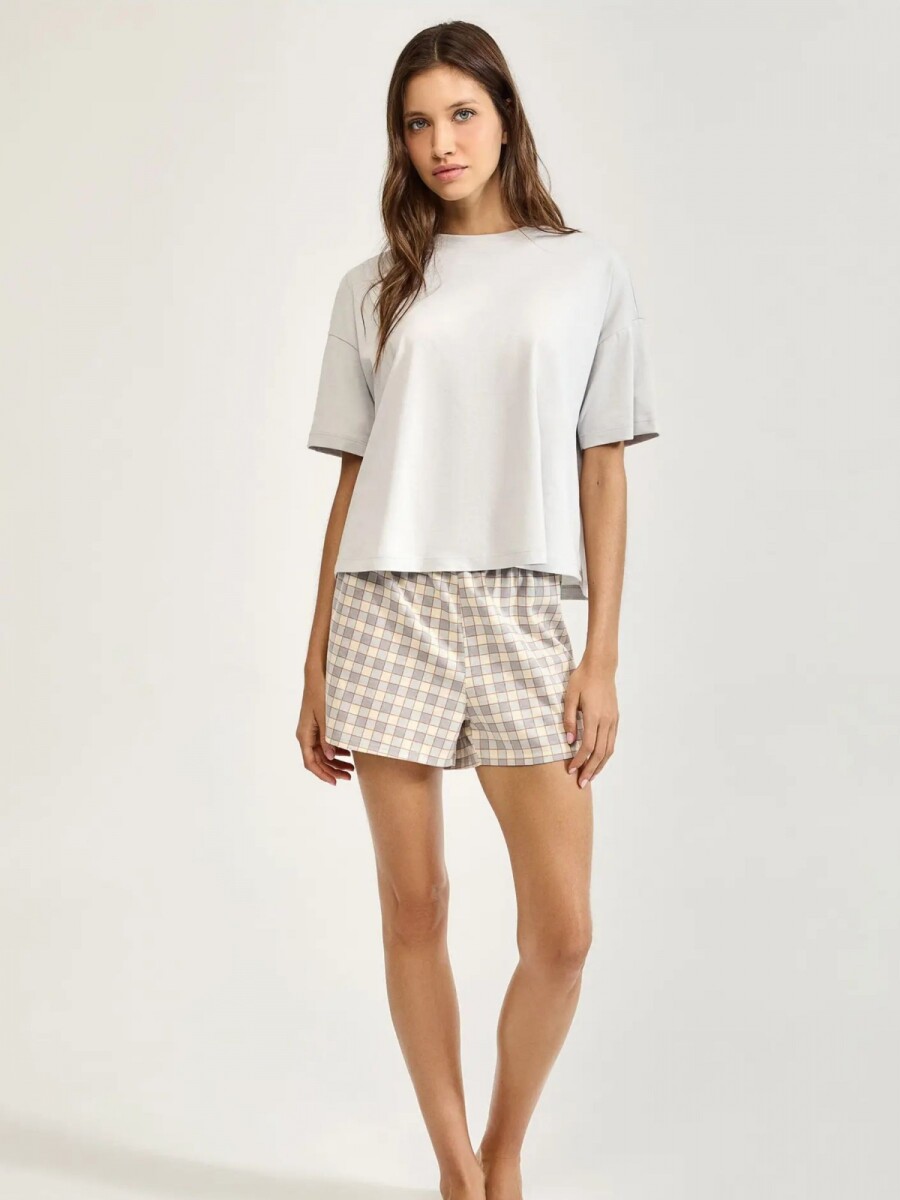 PIJAMA BÁSICO DE ALGODÓN - GRIS 