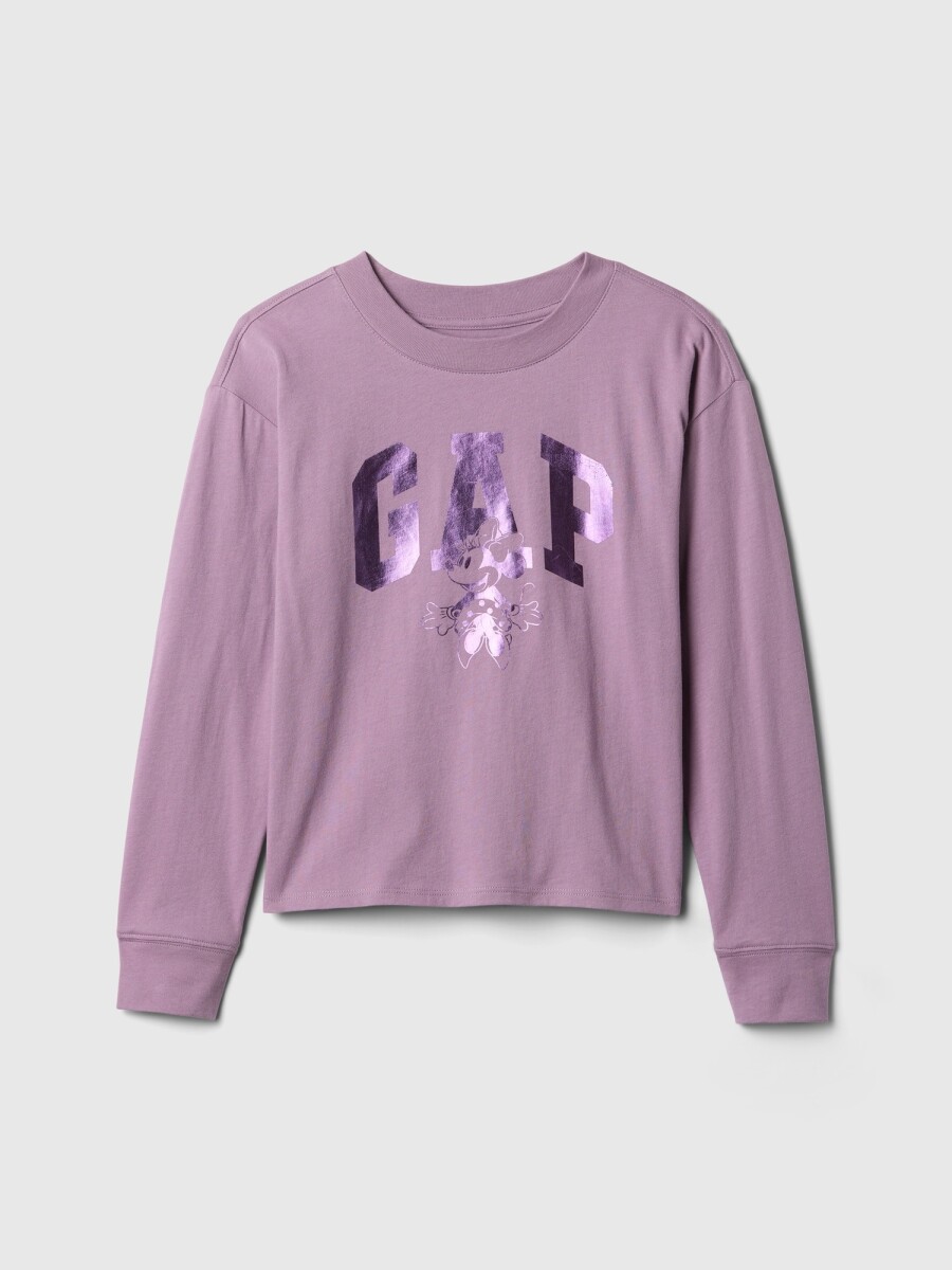 Remera Logo Gap Y Minnie Niña - Sp Dis Fam Amethyst 