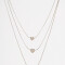 Collares Cortos Con corazón Collar Con Corazones - Plateado