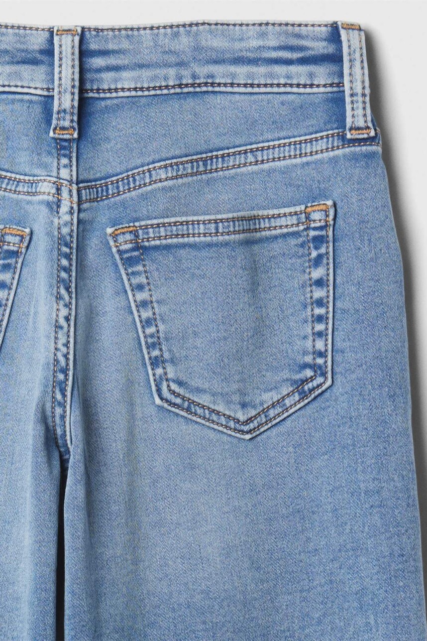 Jean Wide Tiro Alto Niña Light Wash