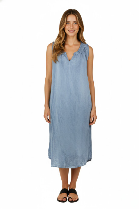 Vestido Yandor Azul Piedra