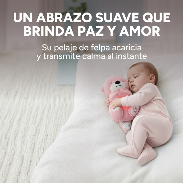 Peluche Nutria Bebé Respira Y Relaja Dormir Niño Tendencia Variante Color Rosa