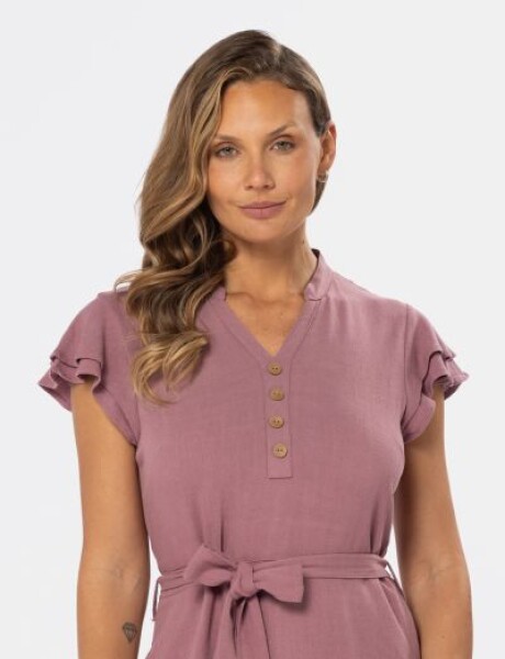 VESTIDO DE LINO Rosado