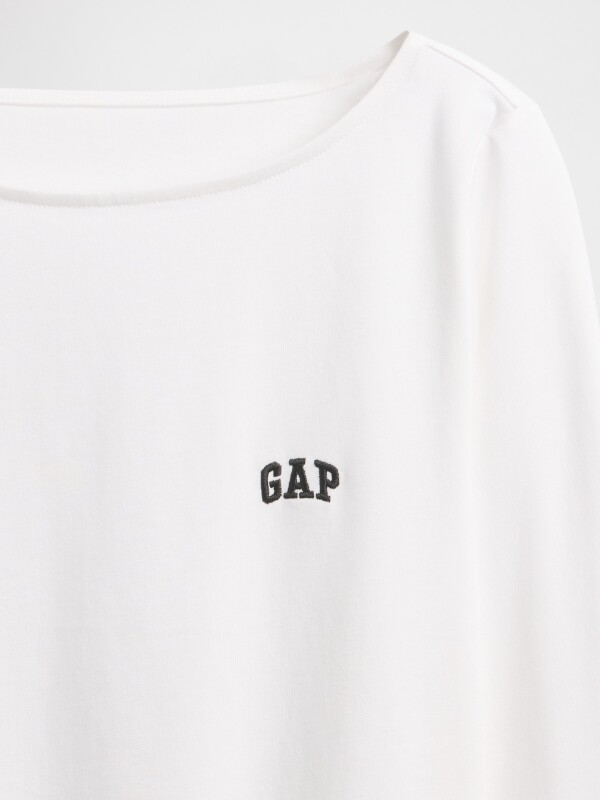 INTL LS CROPPED BOAT TEE FRESH WHITE