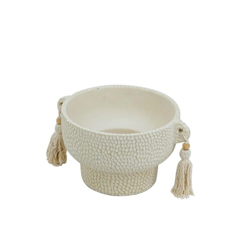 MACETA BAJA C/BORLAS 22x18x12CM CEMENTO MACETA BAJA C/BORLAS 22x18x12CM CEMENTO