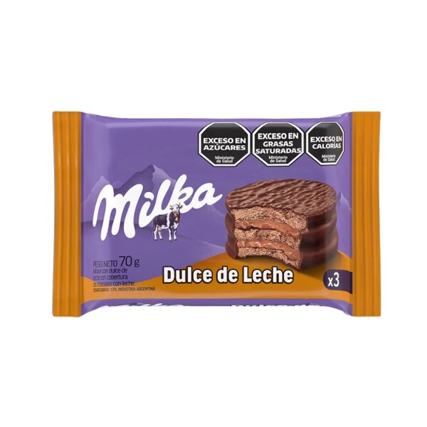 Milka Alfajor Triple Dulce De Leche 70g Milka Alfajor Triple Dulce De Leche 70g
