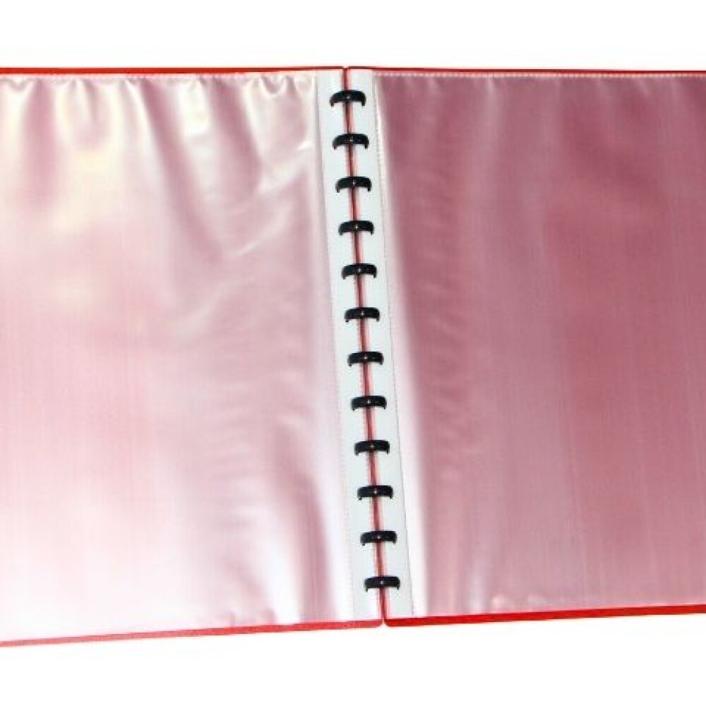 CARPETA TAMAÑO A4 CON 20 FUNDAS REMOVIBLES COLOR ROJO