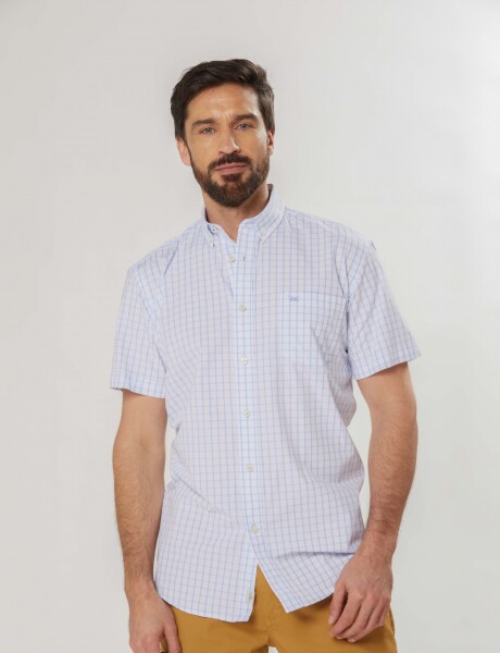 CAMISA A CUADROS Celeste