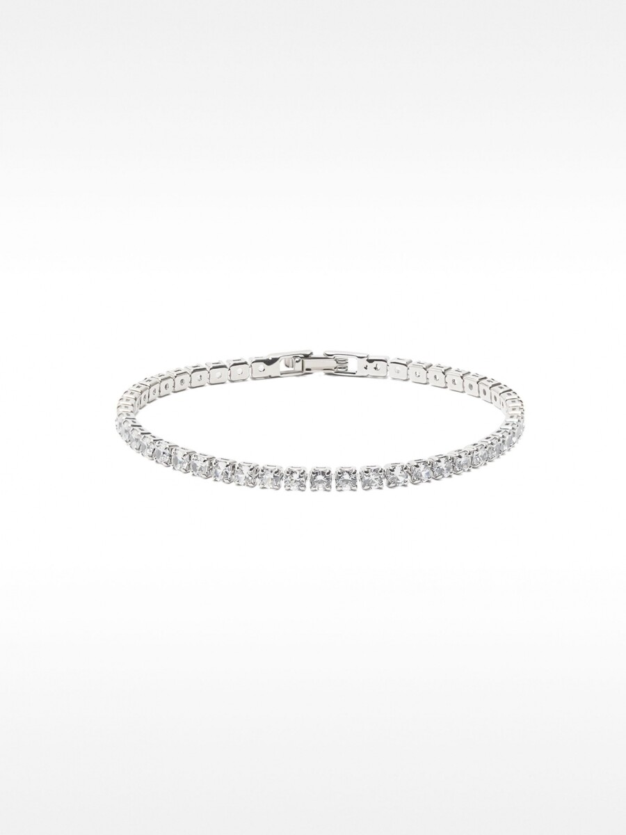 Set Collar Y Pulsera Con Circonitas plateado