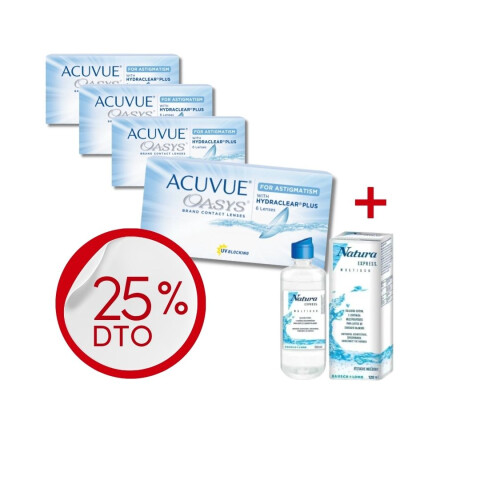 Acuvue Oasys Tórico - PROMO 4 Cajas + Renú Natura Acuvue Oasys Tórico - Promo 4 Cajas + Renú Natura