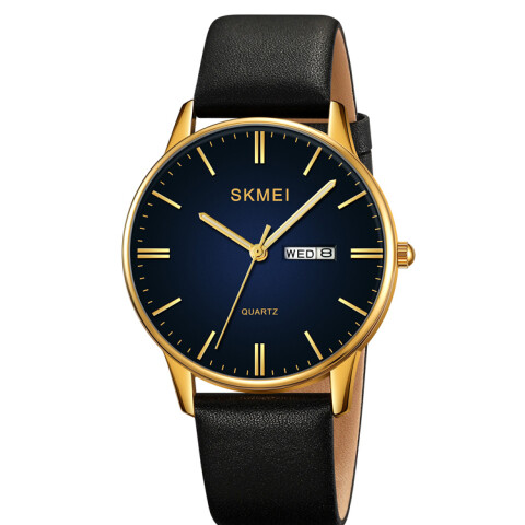 Reloj Skmei 2250GD Hombre Analógico Dorado con Correa de Cuero Dorado