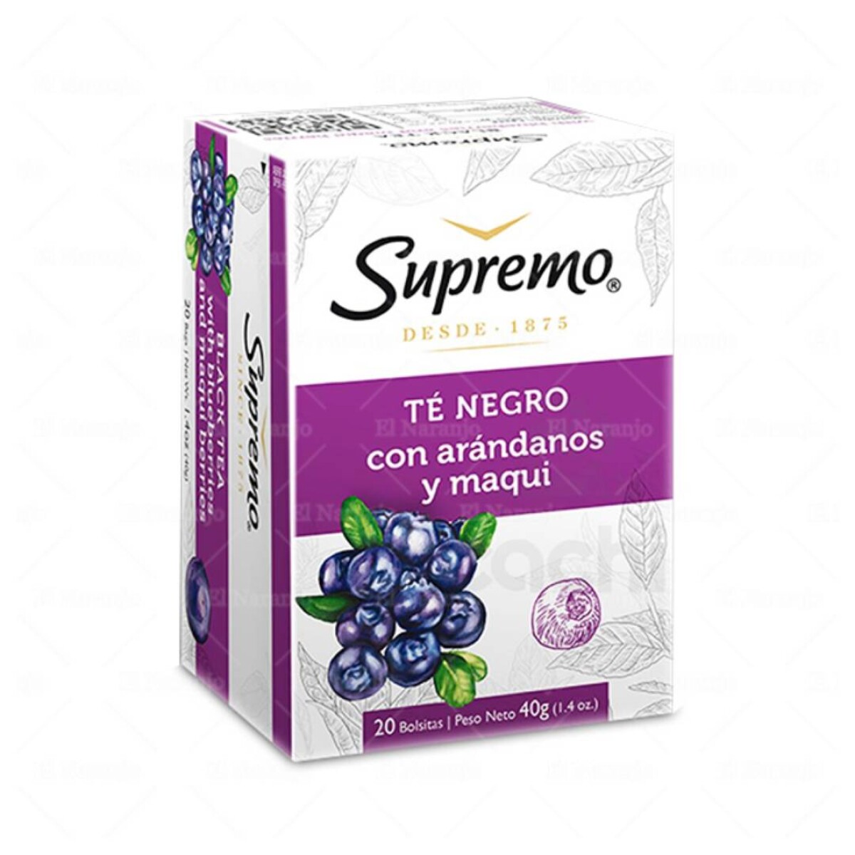 Té Supremo 20 sobres - Negro con Arándanos y Maqui 
