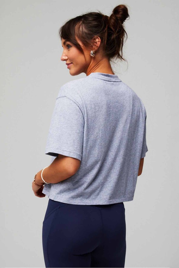 Top Training 100% Cotton Boxy Tee Mujer Classic Grey Heather