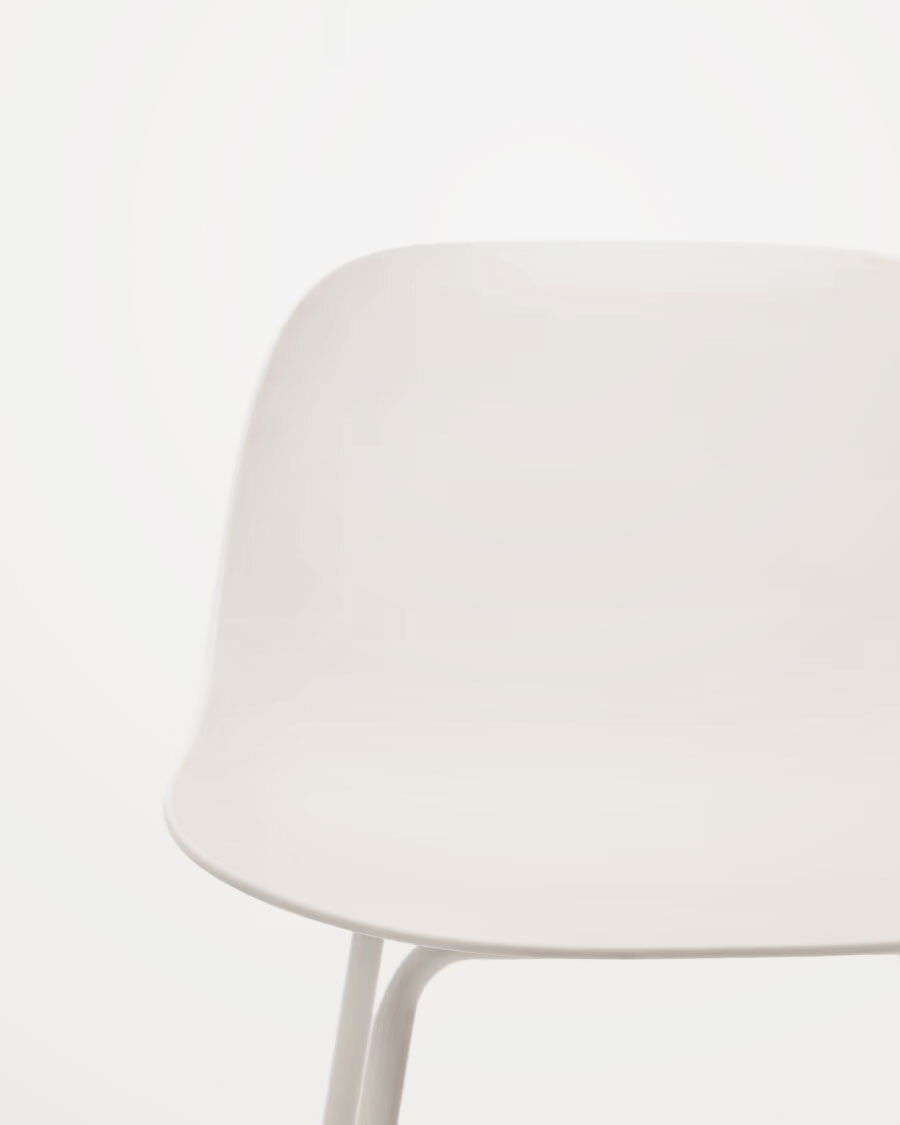 Taburete Altea y patas de acero con acabado beige 75 cm