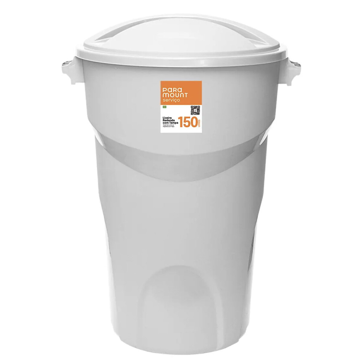 Tarro de Basura Residuos Grande c/ Tapa en Plástico de 150Lt - Blanco 
