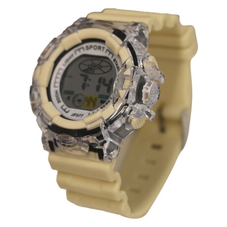 Reloj Deportivo de Pulsera Waterproof Pantalla Luz p/ Mujer Beige