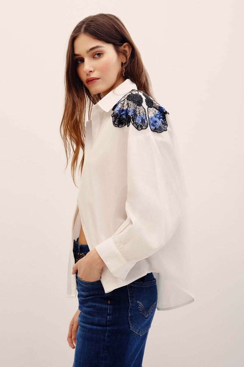 CAMISA LOUISE FLOWERS Blanco