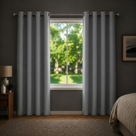 Cortina 100% Blackout set 2 paños 135 x 220 GRIS