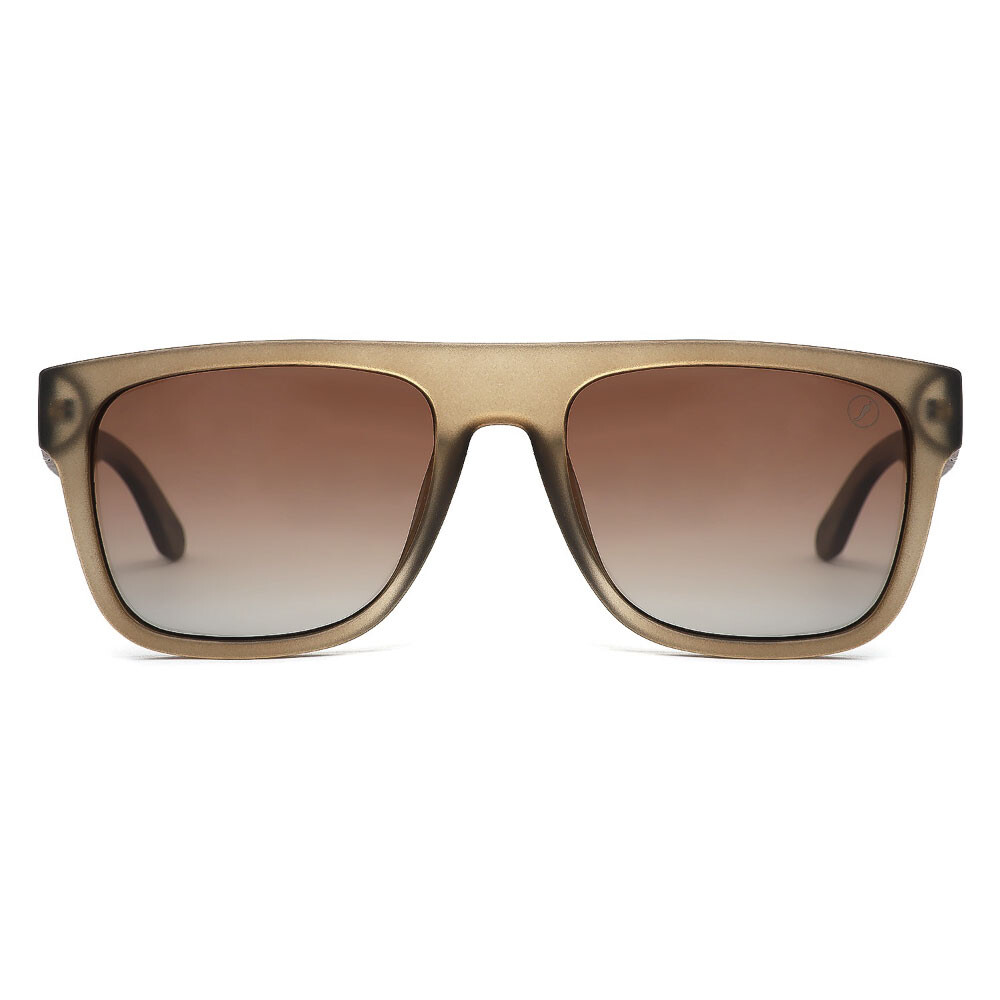 Lentes De Sol Bambu E Madeira Cuadrado - Unisex Gradiente Marón/Verde