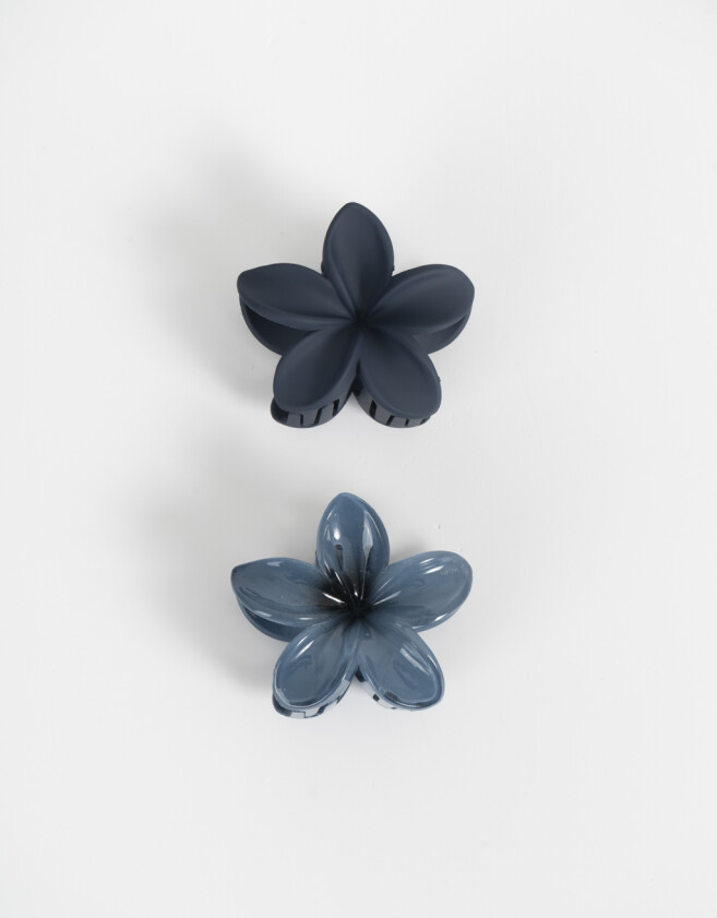 Broches Sets Hawaianas Set De Broches De Flor - Azul Marino