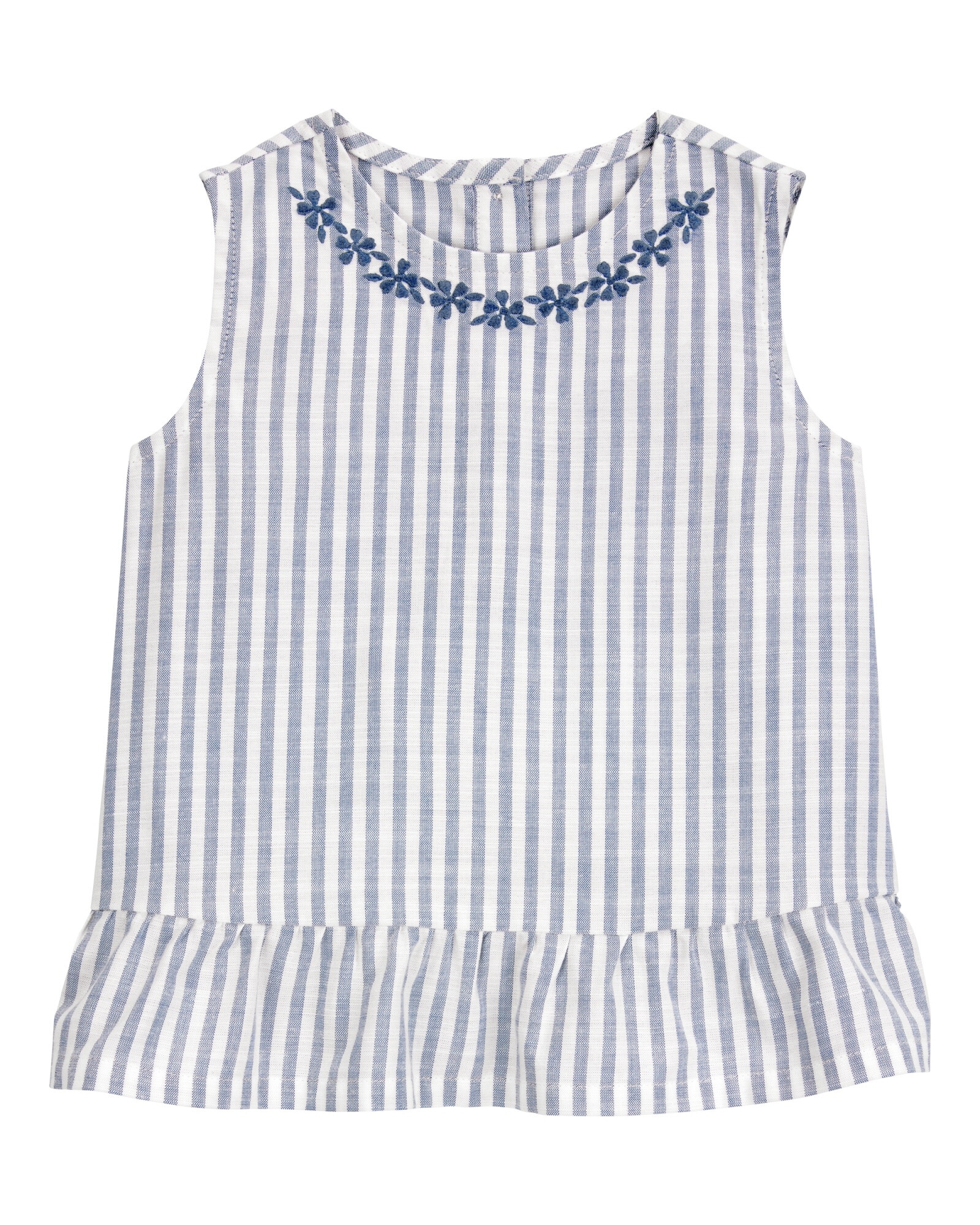 Blusa de viscosa, sin mangas, diseño a rayas Blusa de viscosa, sin mangas, diseño a rayas