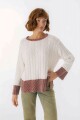 Sweater Mix Blanco/Bordeaux