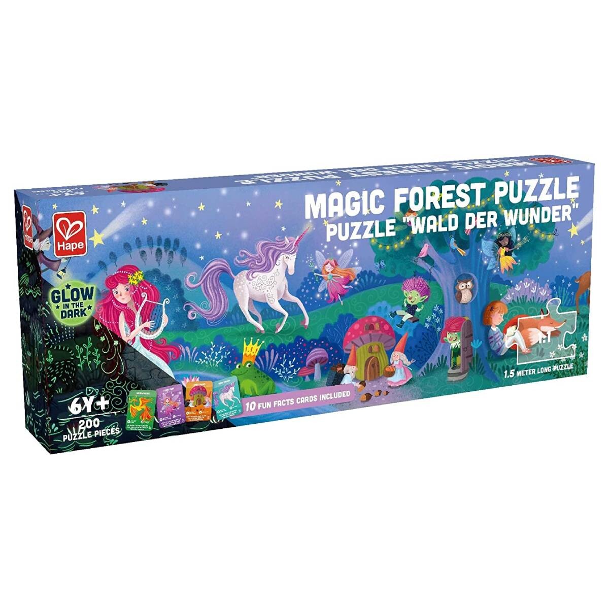 Puzzle Mágico Hape 200 Piezas - Bosque Unicornio 