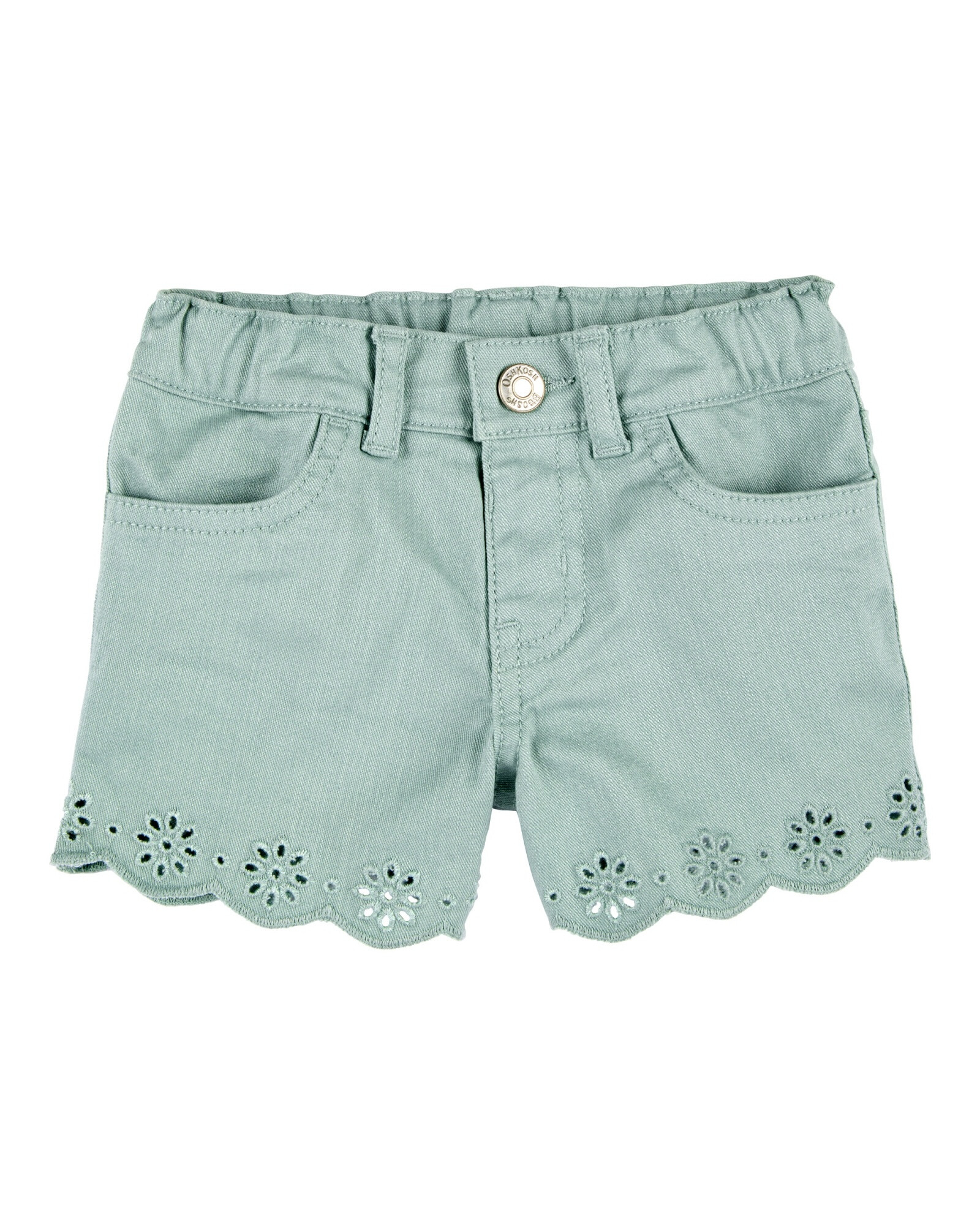 Short de algodón, dobladillo con ojales Short de algodón, dobladillo con ojales