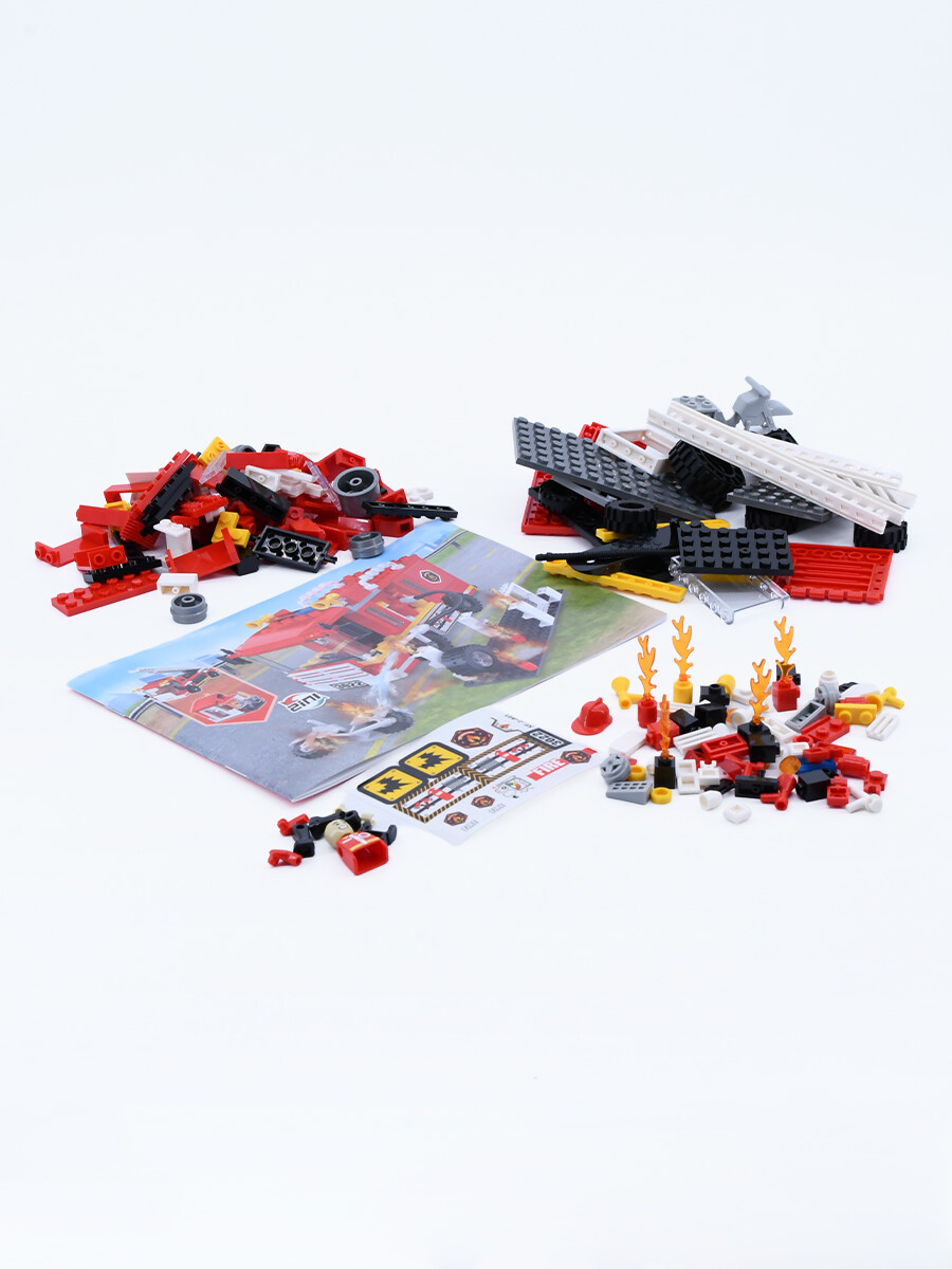 BLOQUES BOMBEROS 184 PCS - ROJO 
