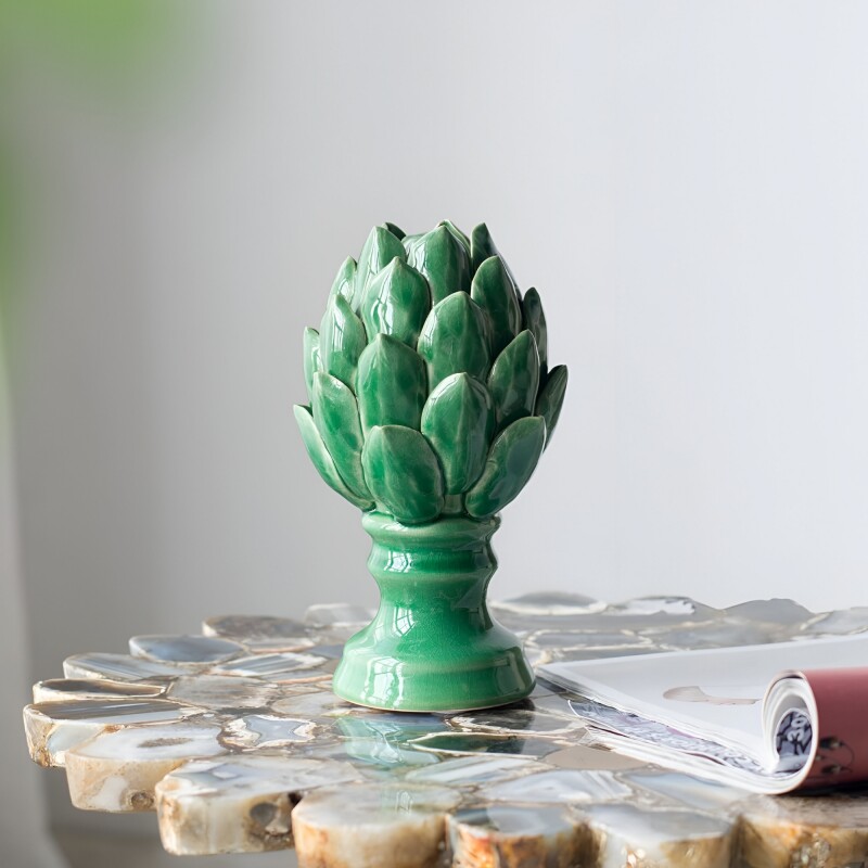 PIÑA PEQUEÑA DECORATIVA 12x12x19CM CERAMICA VERDE PIÑA PEQUEÑA DECORATIVA 12x12x19CM CERAMICA VERDE