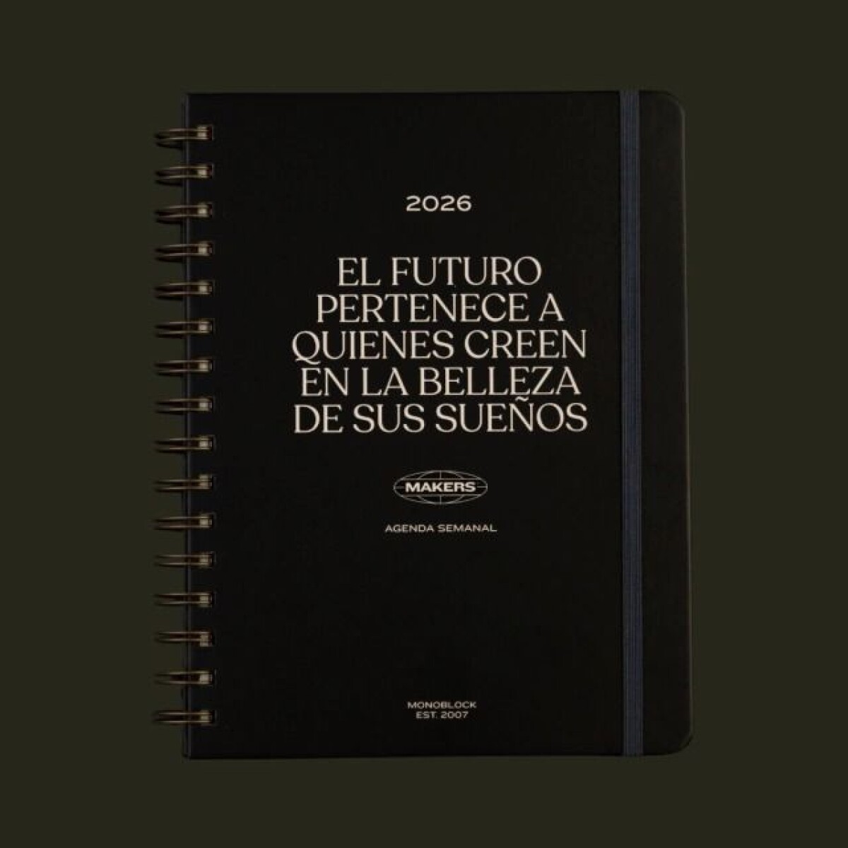 AGENDA MONOBLOCK MAKERS A5 SEMANAL ANILLADA 2026 - FUTURO 