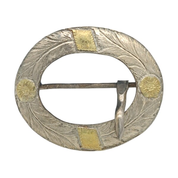 HEBILLA OVALADA PLATA Y ORO 03 Plateadouniforme