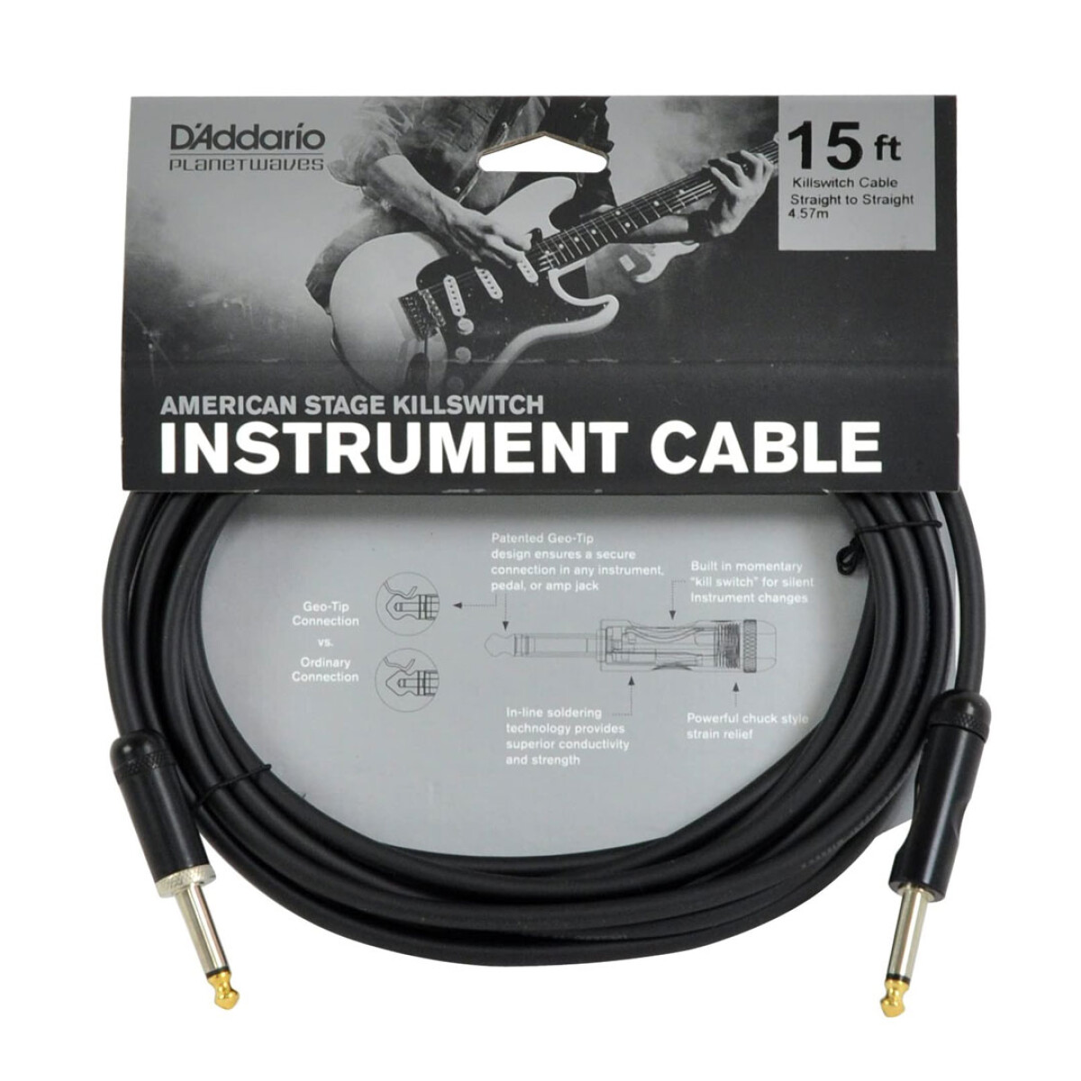  D'Addario Accessories Cable de guitarra – Cable de guitarra –  Cable de disyuntor – Interruptor de corte con pestillo para silenciar al  cambiar el instrumento – 10 pies/10.0 ft – Extremos rectos / : Instrumentos  Musicales