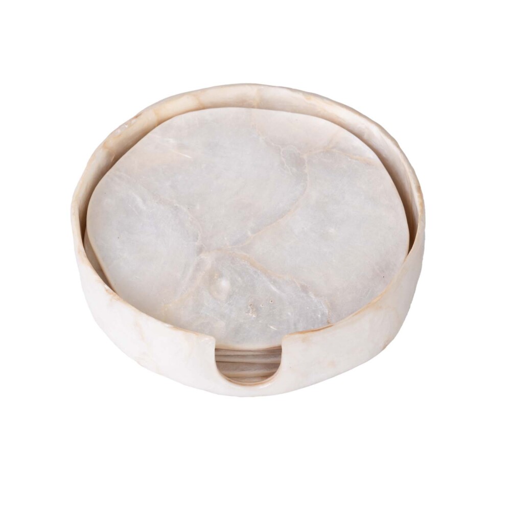 SET 4 POSAVASOS NACAR NATURAL-BEIGE CCS 1801 ABS