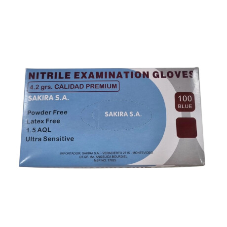 Caja de 100 Guantes Nitrilo Msp Talle L AZUL