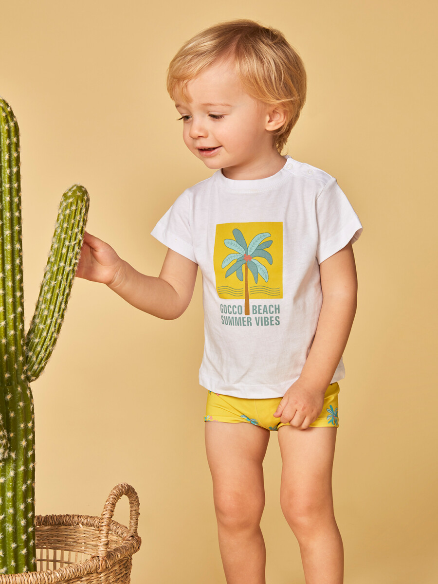 Camiseta Print Palmera Blanco