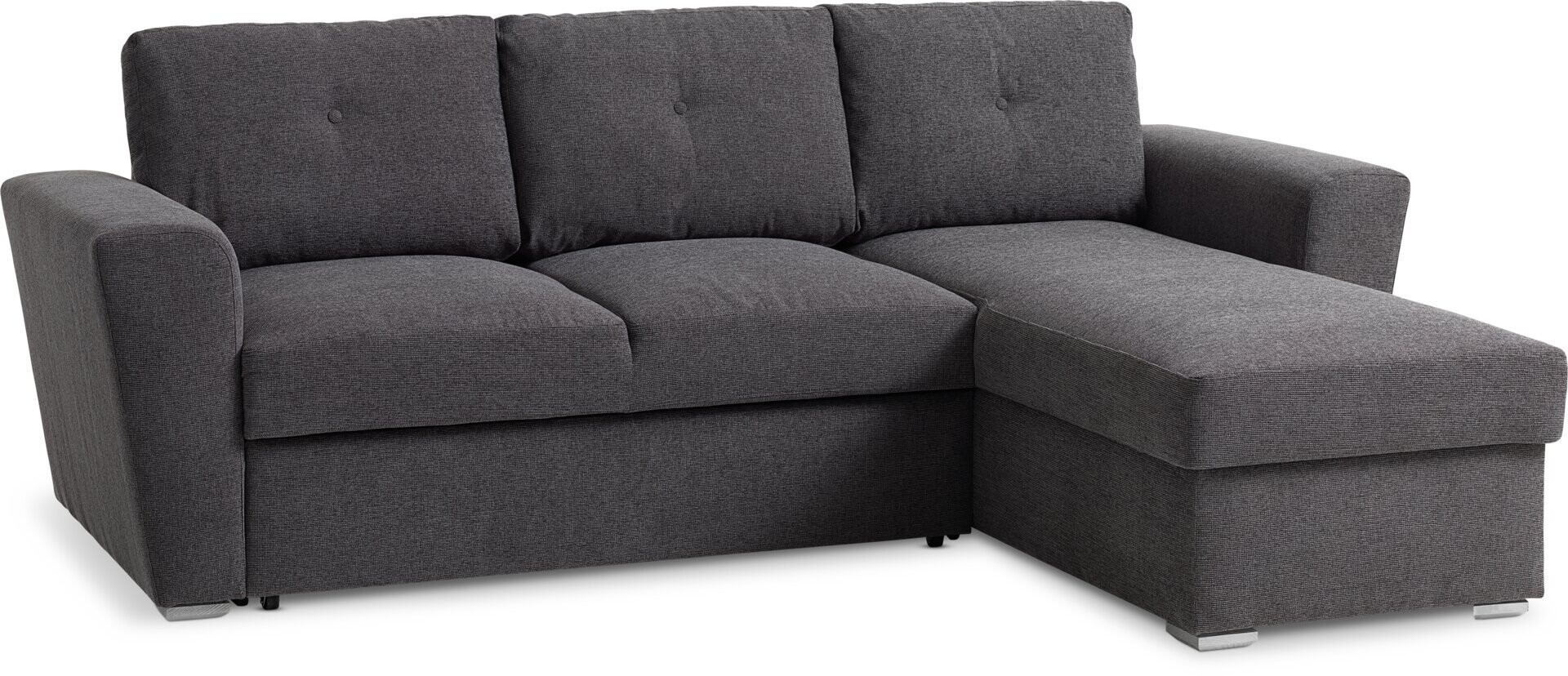 Sofá cama VEJLBY chaise longue gris osc 