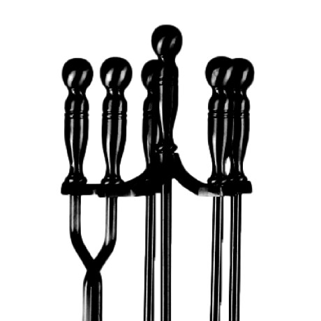 JUEGO ATIZADOR 5 PZAS NEGRO BASE RECT 81.5 CM AG170 KASSEL ++ N/a