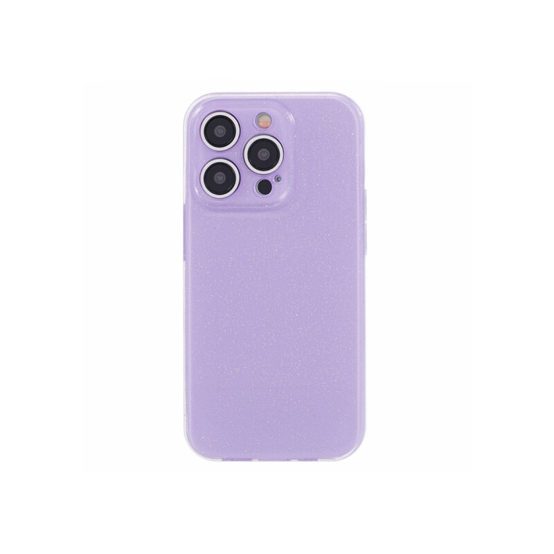 Protector iPhone 15 Pro color púrpura con brillos Protector Iphone 15 Pro Color Púrpura Con Brillos