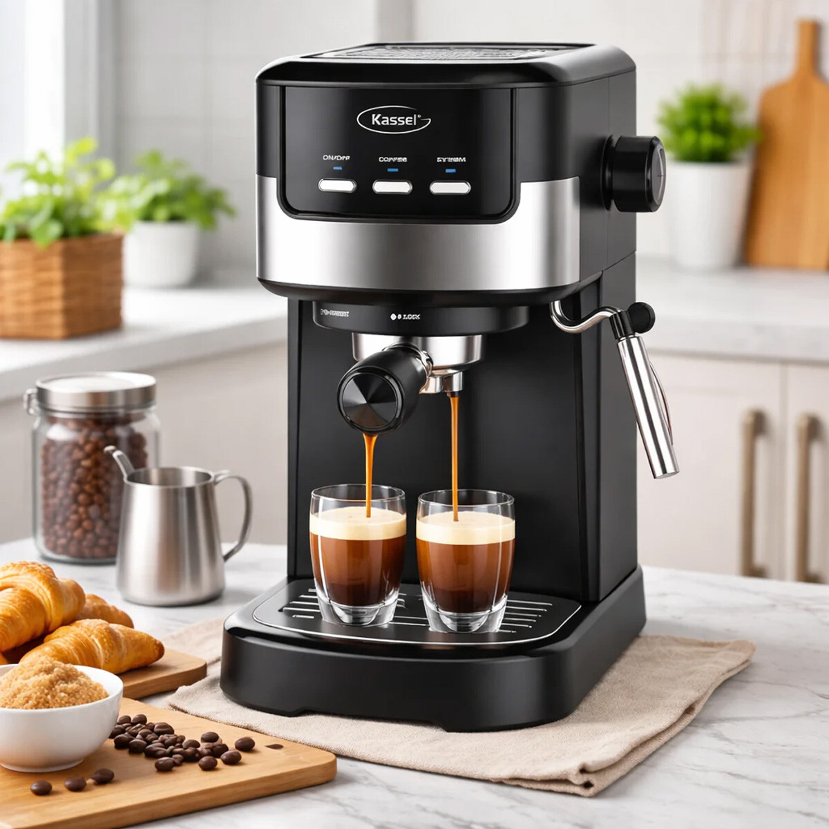 CAFETERA EXPRESSO INOX 20 BARES KASSEL - CAPPUCCINOS Y LATTES CREMOSOS 