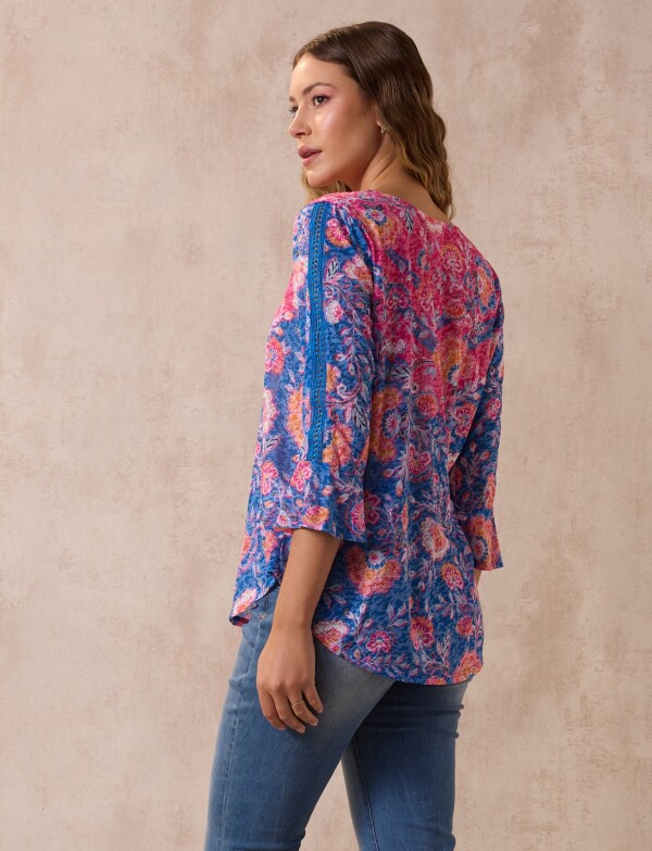 Blusa Printed MULTI/AZUL