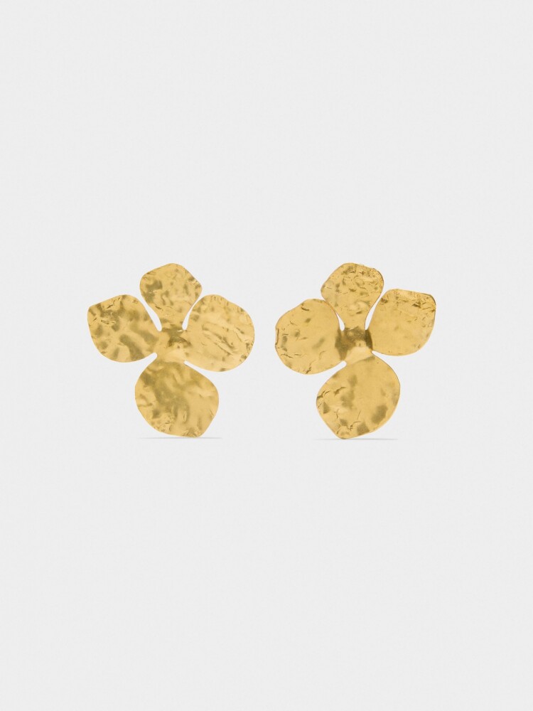 Pendientes Maxi De Flor dorado