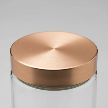 Recipiente Frasco de Vidrio Cilíndrico Tapa Rosca Cobre 1.8L Cobre