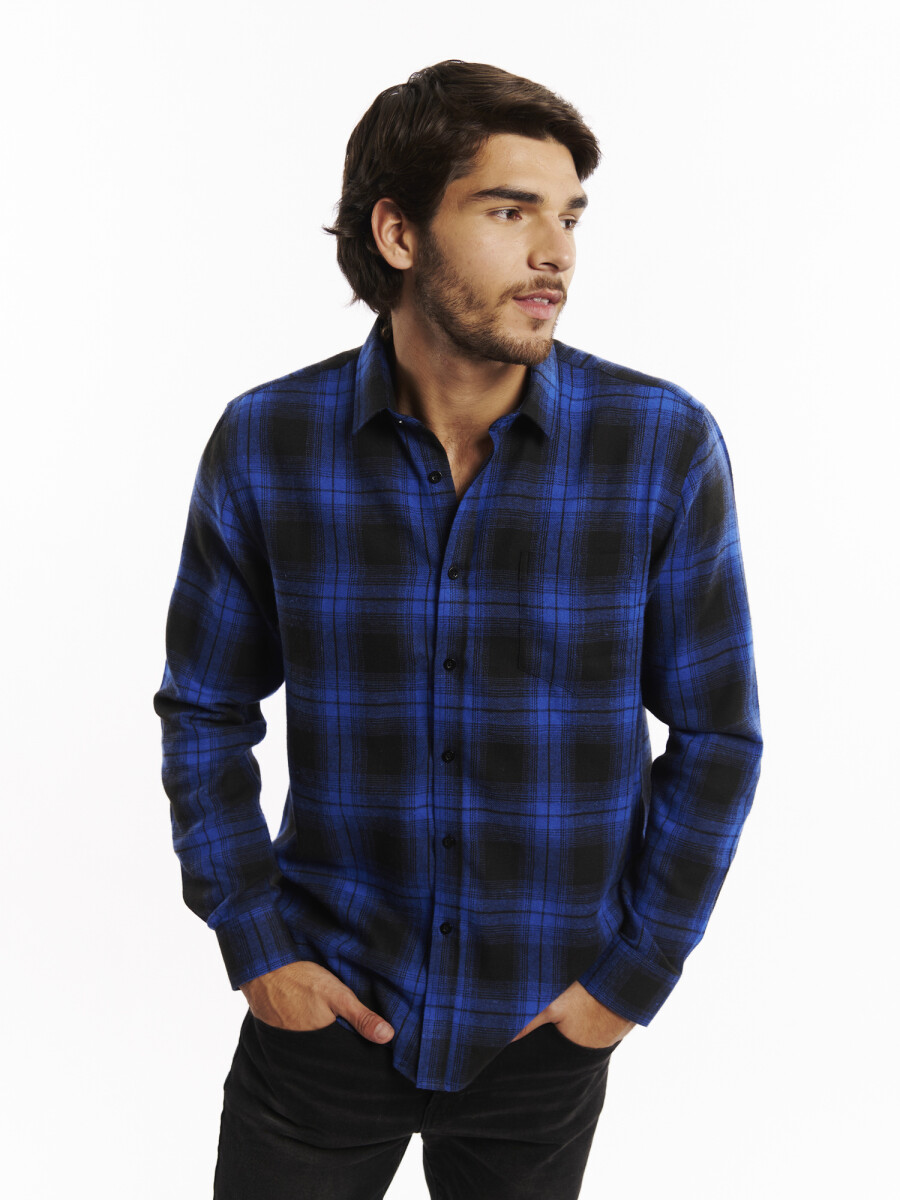 Camisa franela - azul francia 