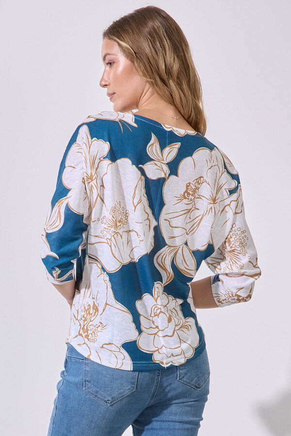 Blusa Tejida Print PETROLEO